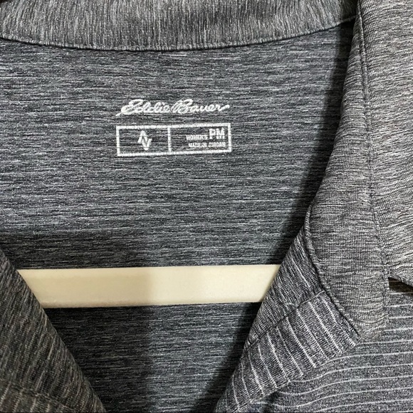 Eddie Bauer Gray Striped Athletic Polo - Picture 5 of 6